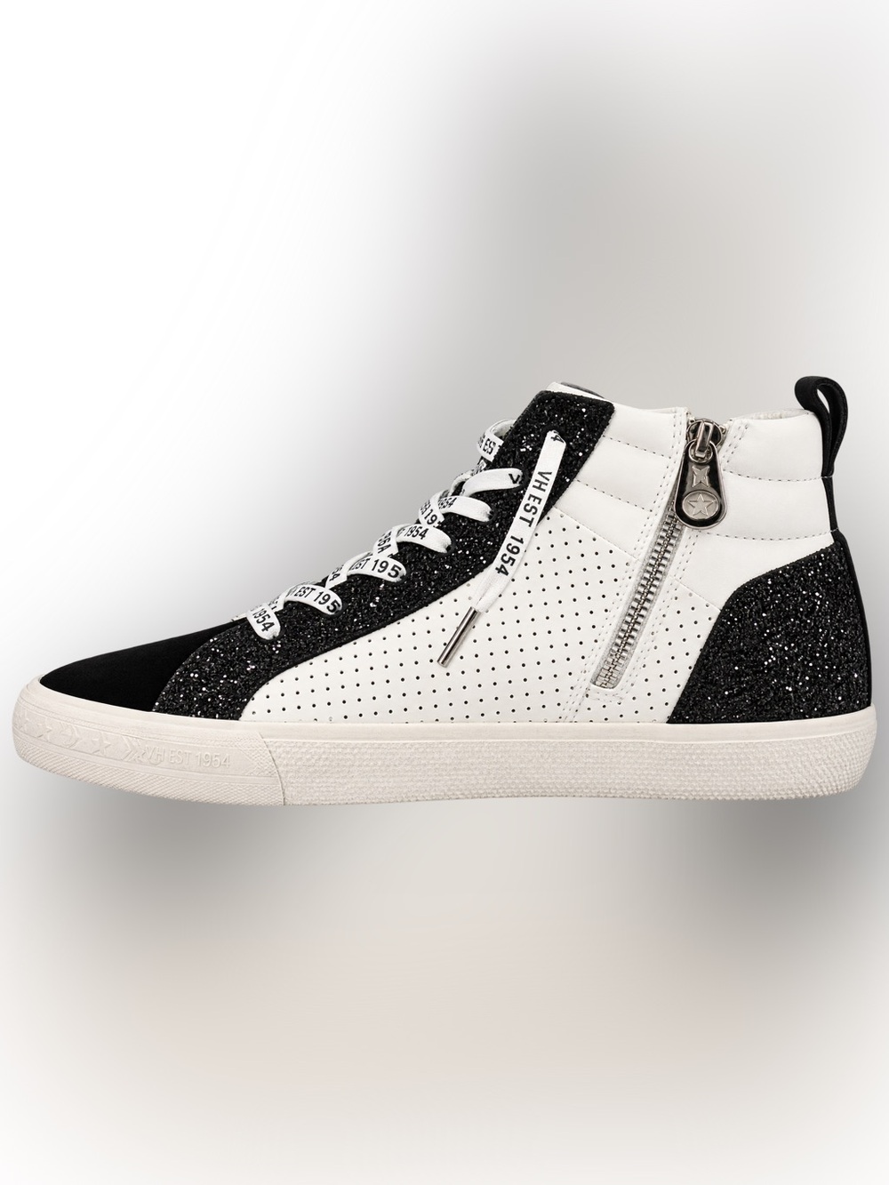 Vintage Havana Womens Lester Glitter Perforated High Top Slip On Athletic